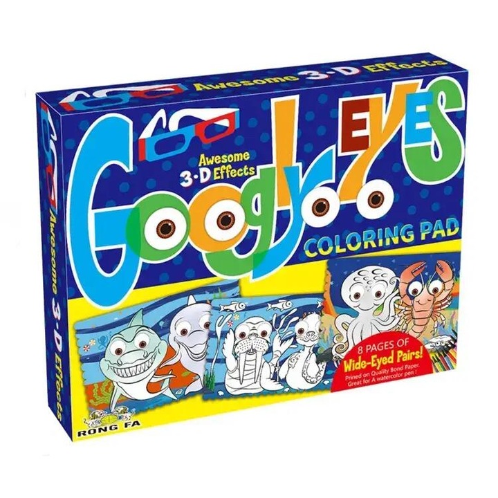 Carte de colorat lavabila cu ochelari 3D - Pestisori nazdravani