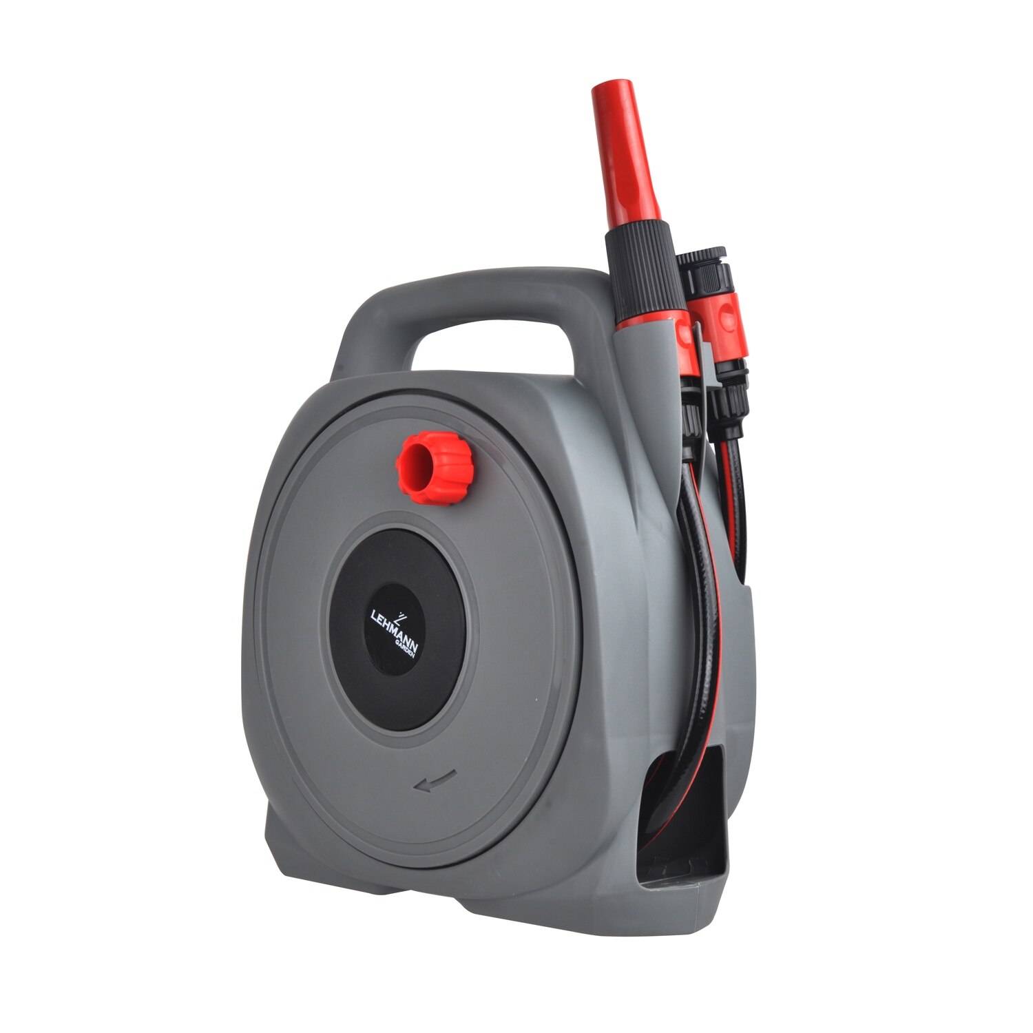 Rola de furtun portabila + furtun de gradina de 10+2 m, Lehmann HR-10 ...