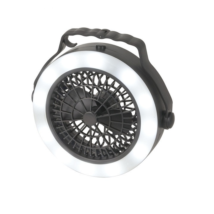 Вентилатор 2в1 С LED осветителна система, диаметър 20см, с батерии