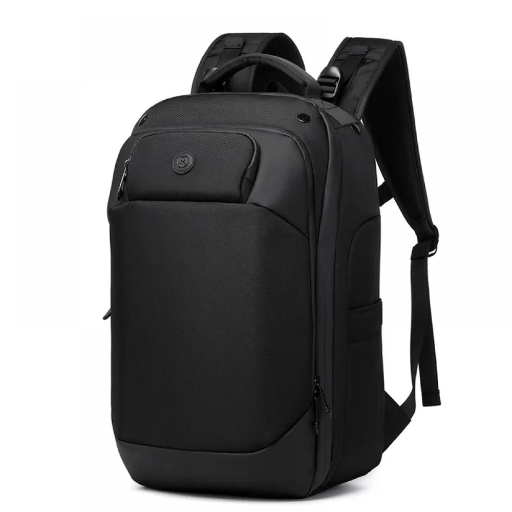 Rucsac pentru laptop 15.6 inch, OZUKO, 26L, material oxford impermeabil, structura multi-divizata, 46 x 18 x 32 cm, negru