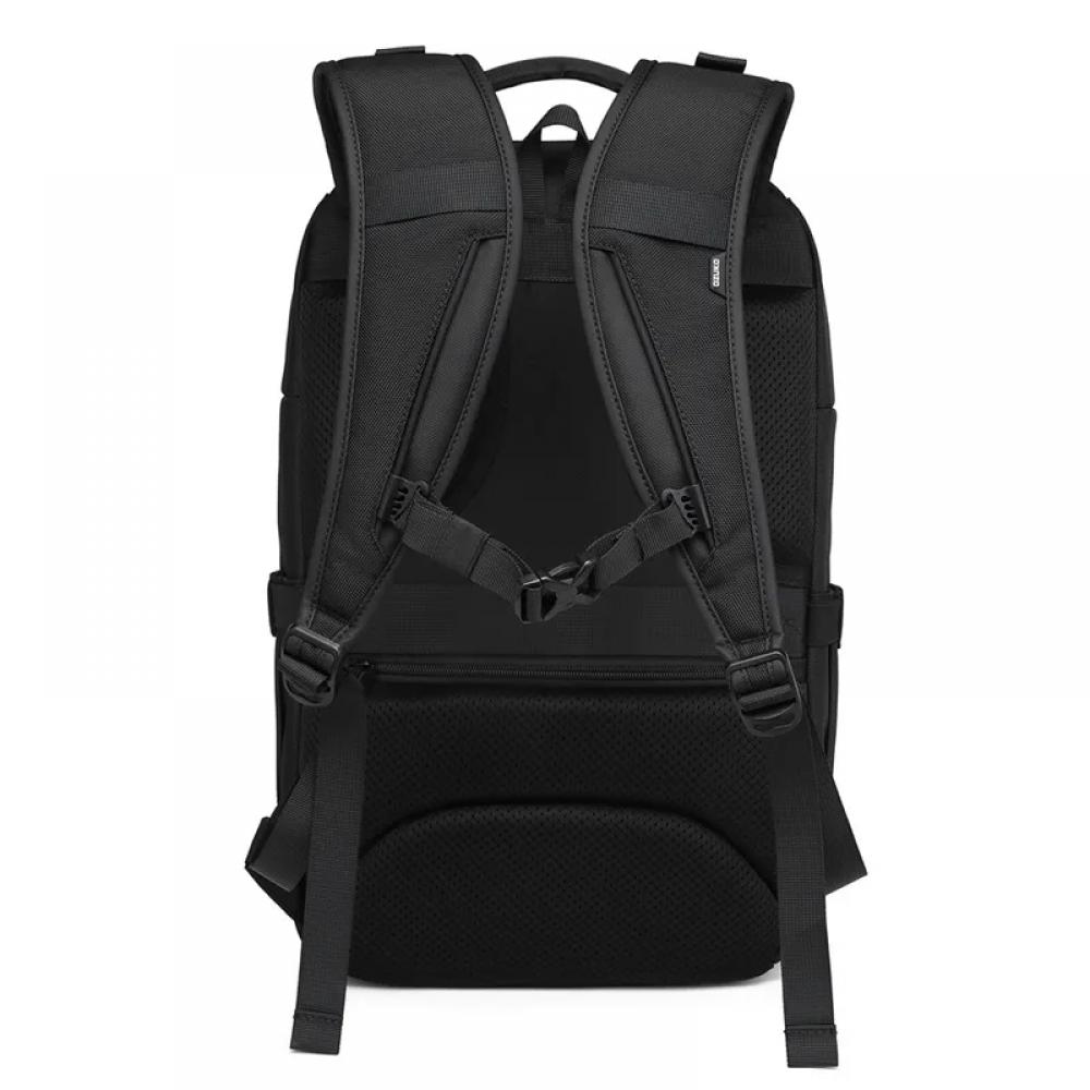 Rucsac pentru laptop 15.6 inch, OZUKO, 26L, material oxford impermeabil, structura multi-divizata, 46 x 18 x 32 cm, negru