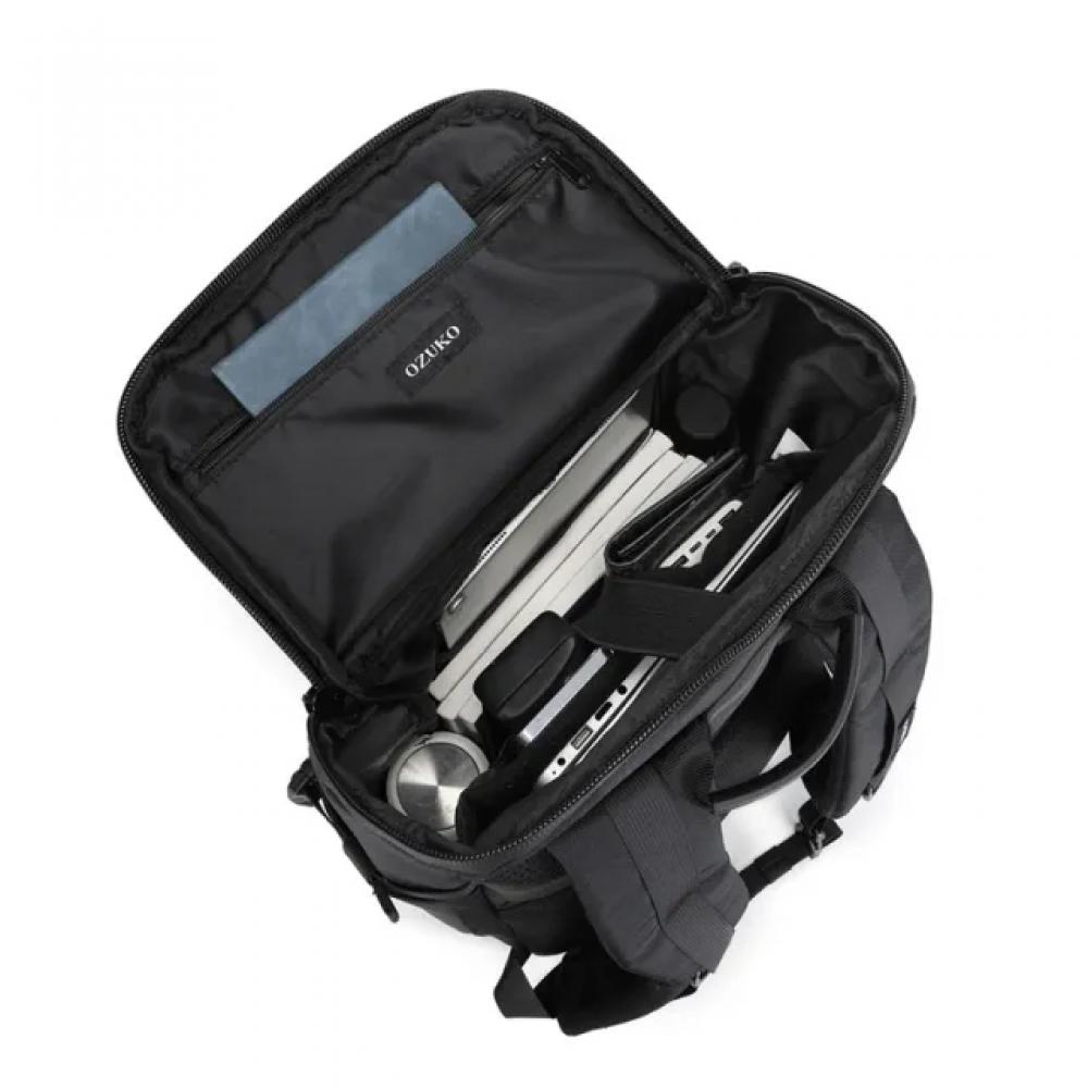 Rucsac OZUKO, compatibil cu laptop 17.3 inch si tableta 9.7 inch, 32L, impermeabil, buzunar antifurt, unisex, spatios, multifunctional, 50 x 18 x 33 cm, negru