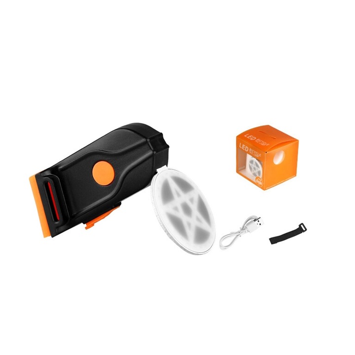 Lumina spate bicicleta, Stop Bicicleta Inteligent, 4 Moduri de Lumina, Senzor Franare，Rezistent la Apa si Praf, IPX-2, Incarcare USB, design stea, rosu-albastru