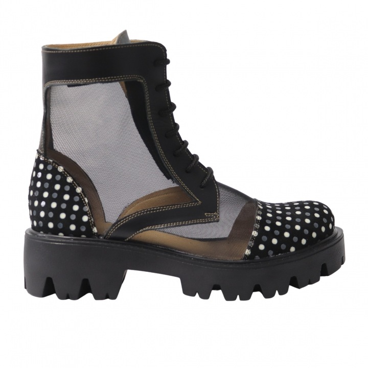 Ghete de vara de dama Festival, Piele Naturala, Mateo Shoes, Alb/Negru