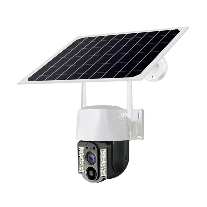 Camera de supraveghere cu lampa solara RARINCARE, 450W, IP65, 4G, 181x41x5cm, Negru