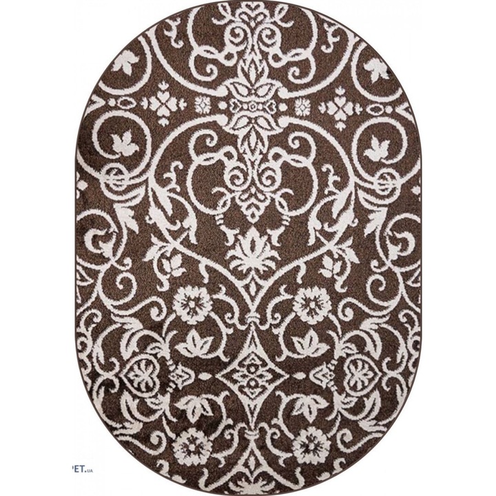 Modern szőnyeg, Home Vista, Cappuccino 16026, ovális, barna, 60x110 cm