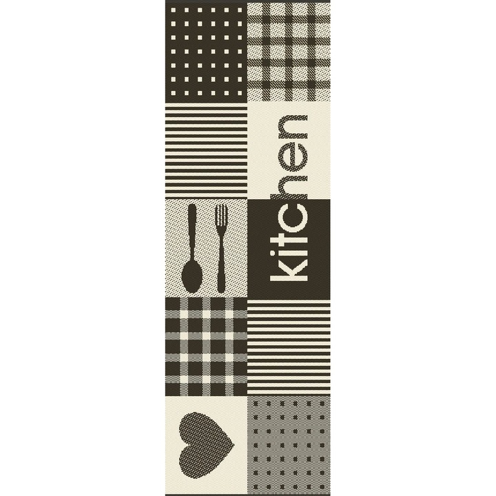 Csúszásgátló konyhai szőnyeg, Home Vista, Flex 19053, szürke, 75x200 cm