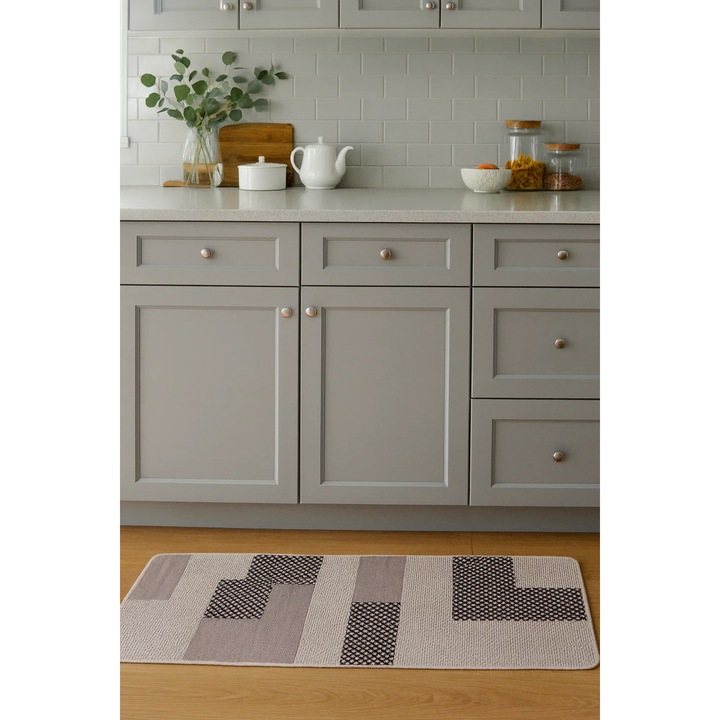 Covor Bucatarie Antiderapant, Home Vista, Flex 19645, Maro, 75x200 cm