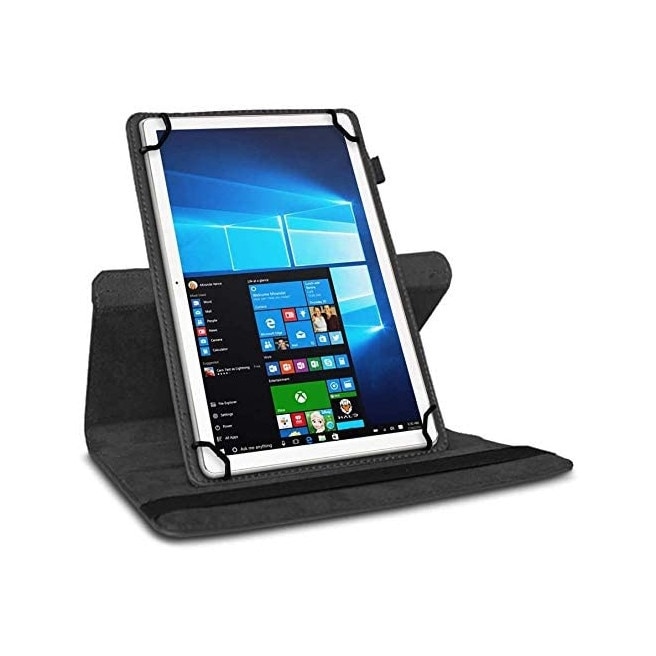 Husa rotativa universala pentru tableta 11 inch din piele ecologica, Negru