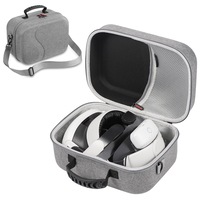 Husa de Transport HNSMART pentru Meta Quest 3, Compatibila cu Curele Baterie, Carcasa Dura, Captuseala Moale, Gri
