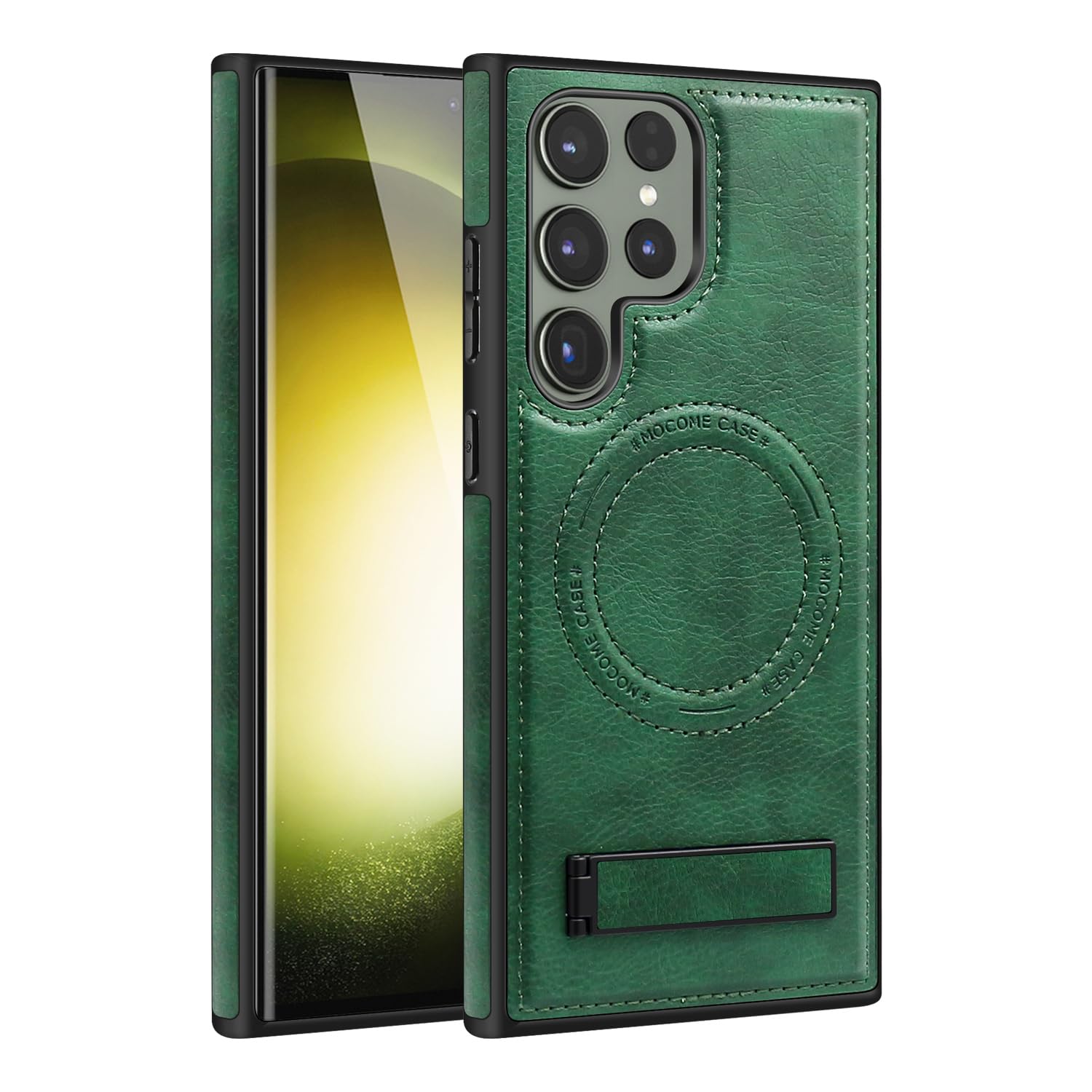 Husa telefon, pentru Samsung Galaxy S24 Ultra, Verde, Piele PU/TPU