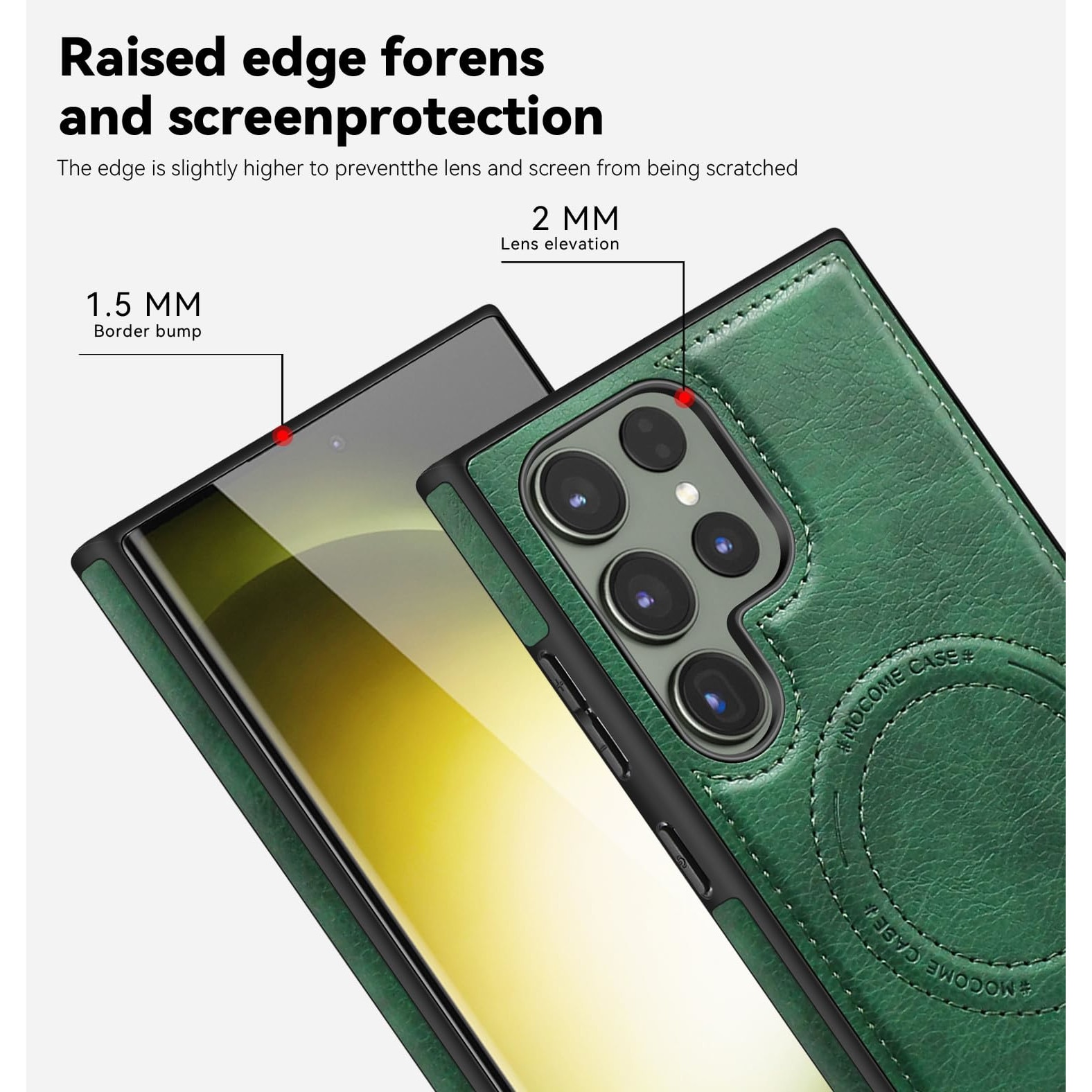 Husa telefon, pentru Samsung Galaxy S24 Ultra, Verde, Piele PU/TPU