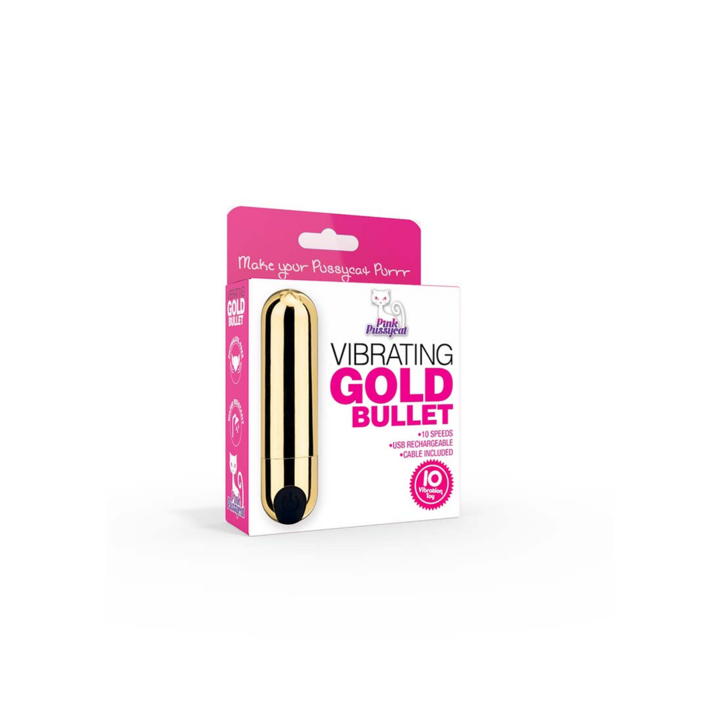 Вибратор Bullet, Pink Pussycat, 10 скорости, Зареждащ се