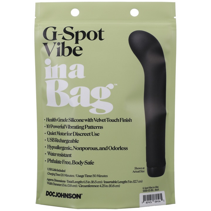 G-Spot vibrátor, Doc Johnson, 10 funkciós, szilikon, fekete
