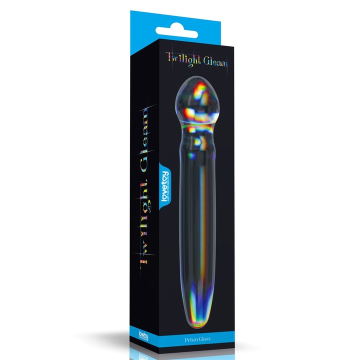 Dildo multicolor din sticla Lovetoy Prism Glass 18, 4 cm