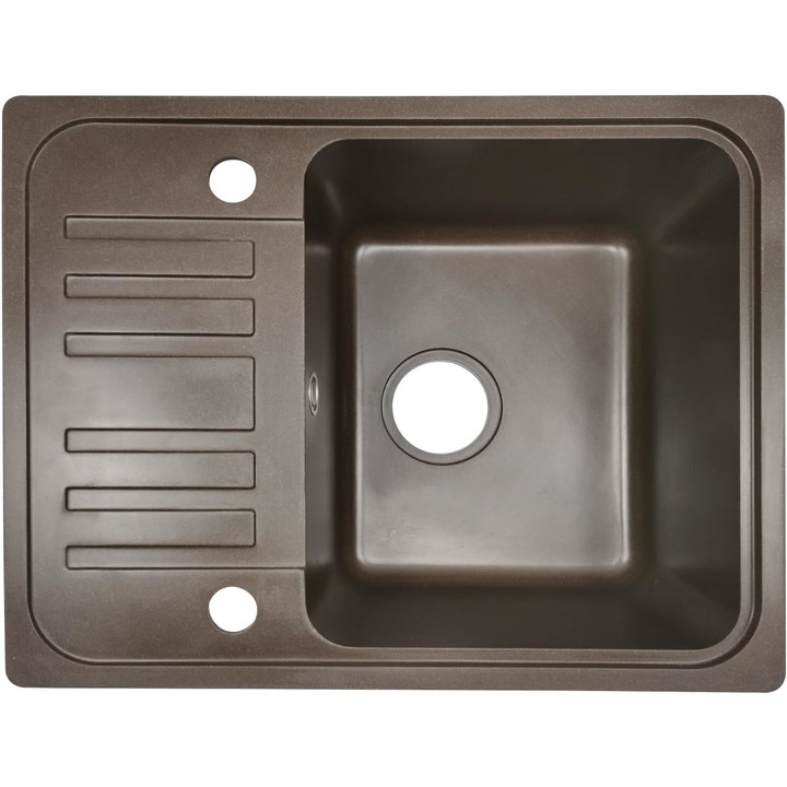 Chiuveta de bucatarie dreptunghiulara, granit, aprox. 56, 9 x 44, 9 cm, set de scurgere, Aquamarin®