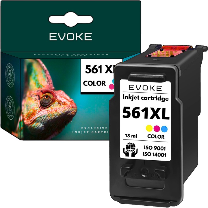 Цветна касета за принтер Canon CL 561 XL, 442 страници, съвместима с PIXMA TS5350, TS5350a, TS5351, TS5352, TS7450