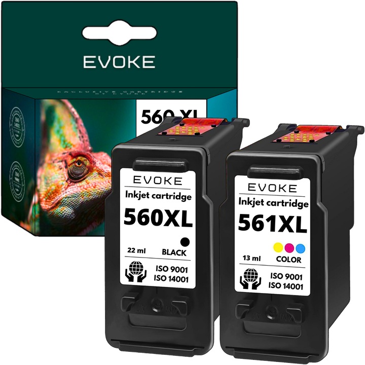 Касета за принтер Canon PG 560 XL черна + CL 561 XL цветна, комплект мастила, 615 страници черно, 442 страници цветно, съвместима с PIXMA TS5350, TS5350a, TS5351, TS5352, TS7450