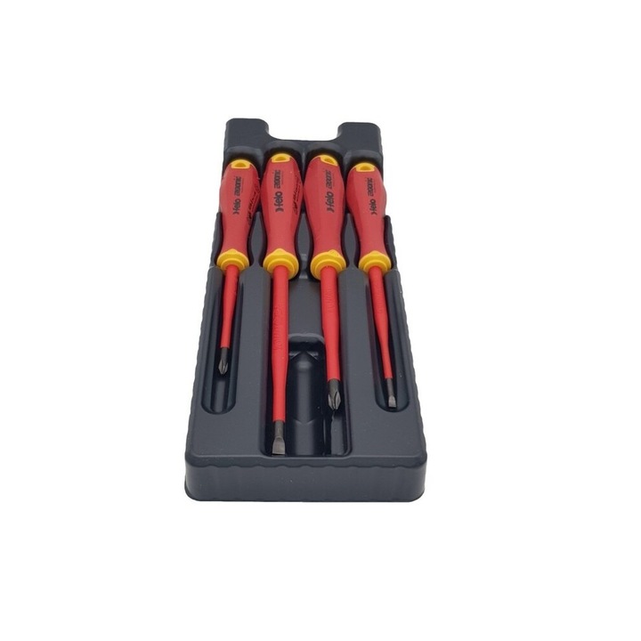 Комплект 4 VDE отвертки, E-Slim ERGONIC, Felo
