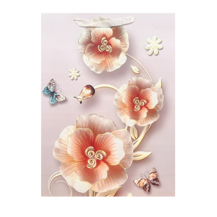 Punga cadou, Flori, 55x40x15 cm