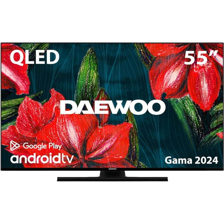 Телевизор Daewoo D55DH55UQMS, ANDROID TV, 3840x2160 UHD-4K, QLED, 55 inch, 139 см, Черен