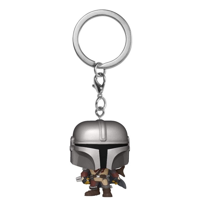 Ключодържател с фигурка Funko Pocket Pop Star Wars, The Mandalorian with gun, 4 cm