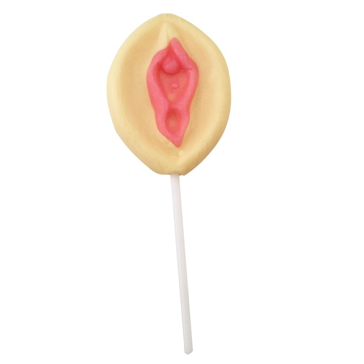 Candy hüvely alakú nyalóka, eper ízű, 14x5x1,5cm