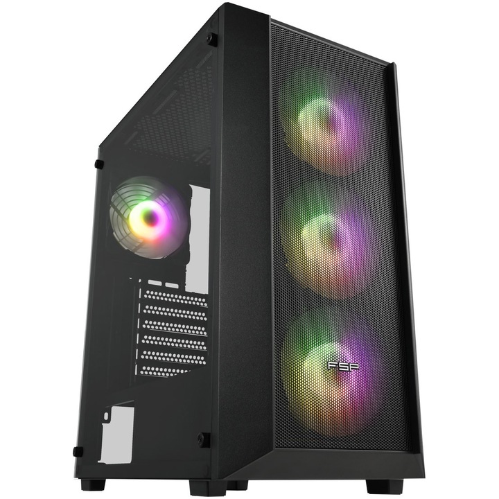 Кутия FSP CMT218 Mid-Tower 4 x Fixed RGB 120mm Вентилатори - Black