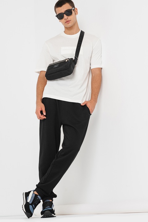 ARMANI EXCHANGE, Тениска с лого, Бял, XL