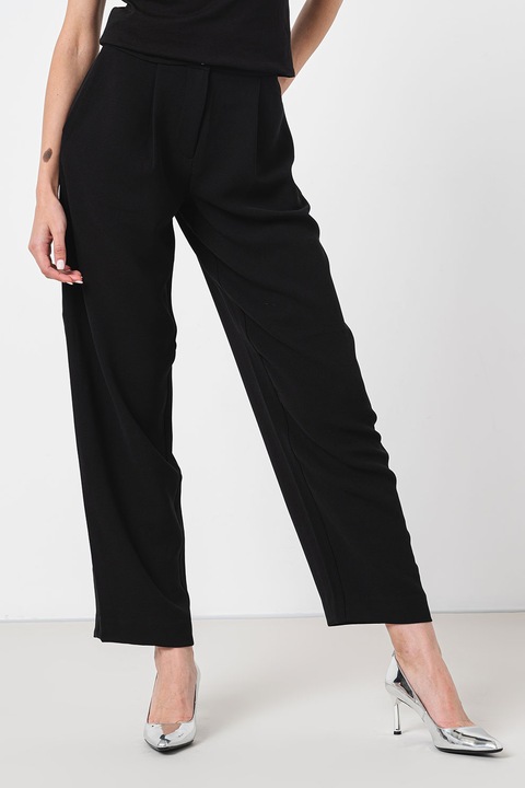 ARMANI EXCHANGE, Magas derekú egyenes fazonú nadrág, Fekete