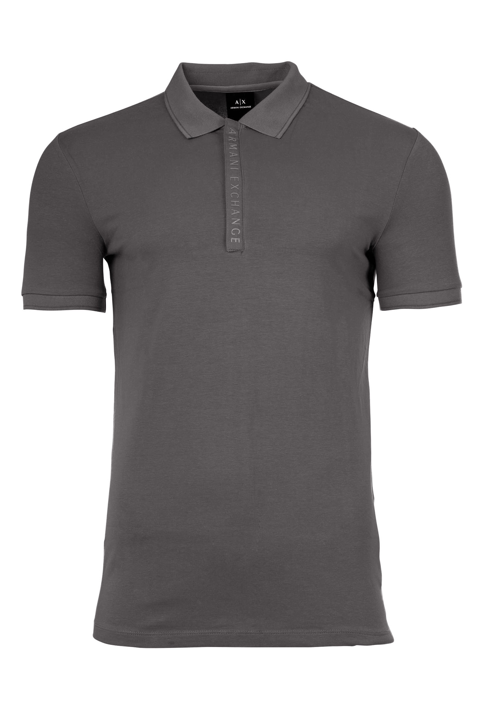 ARMANI EXCHANGE, Tricou polo slim fit din amestec de bumbac, Gri antracit, S