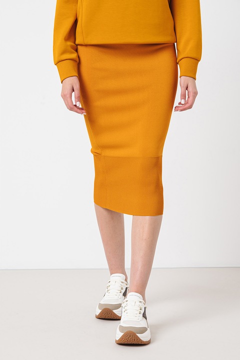 ARMANI EXCHANGE, Fusta midi tricotata fin, Portocaliu, L