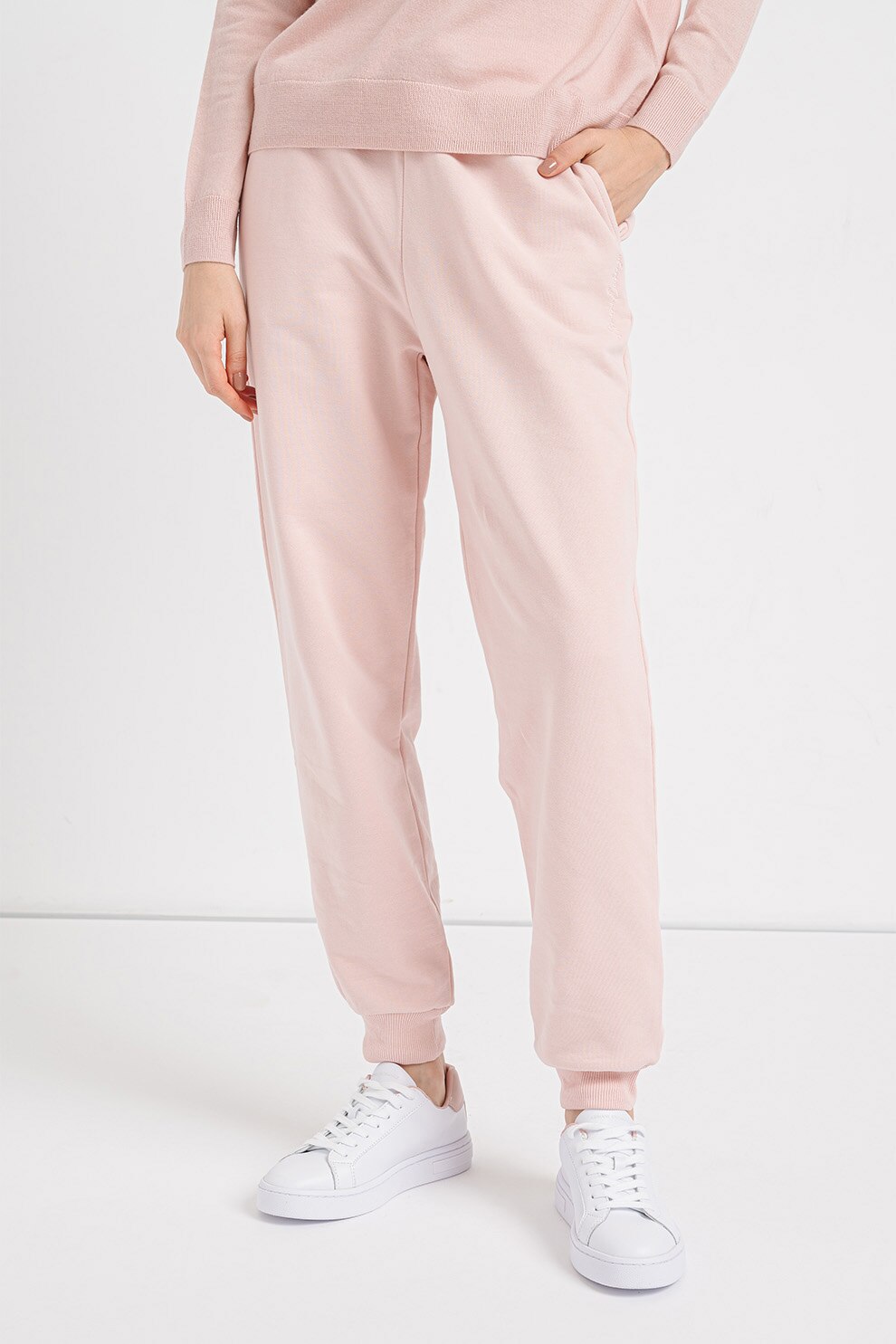ARMANI EXCHANGE, Pantaloni de trening conici cu snur, Roz pal, S