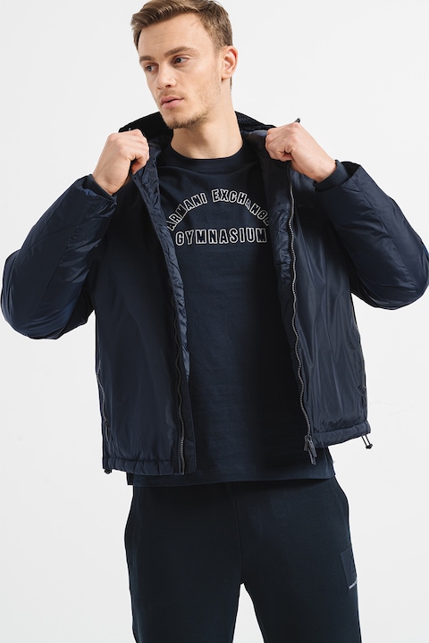 ARMANI EXCHANGE, Geaca cu buzunare cu fermoar, Bleumarin