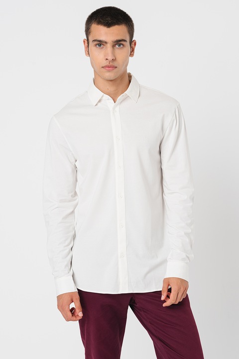 ARMANI EXCHANGE, Camasa uni cu maneci lungi, Alb optic