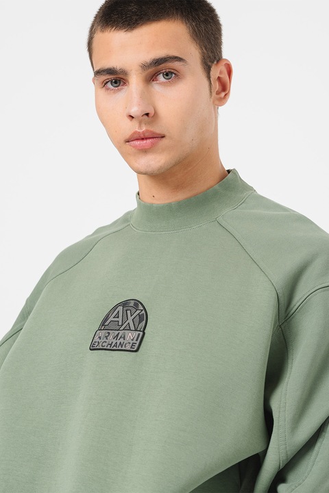 ARMANI EXCHANGE, Суитшърт с лого, Папратово зелено