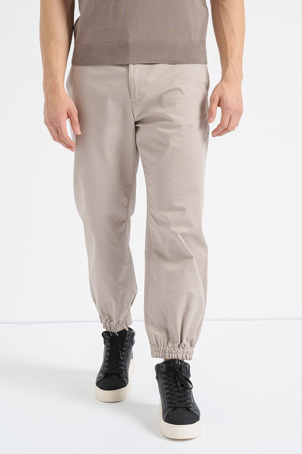 ARMANI EXCHANGE, Pantaloni cu talie medie, Maro taupe deschis, 32