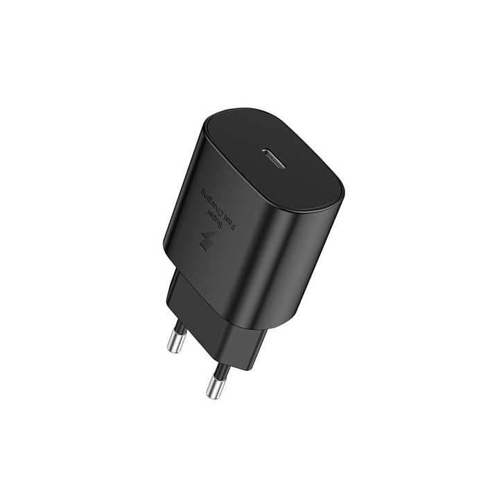 Hálózati töltő X-Start Daden CDQ079, Gyors töltés, Szuper gyors töltés, 5V, 3A, Tápellátás 25W, USB-C, Fekete