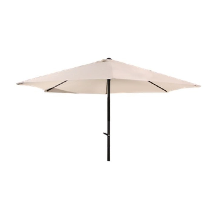 Umbrela de Gradina sau de plaja cu Mecanism Manual Anti Vant, deschidere 2, 50m Bej