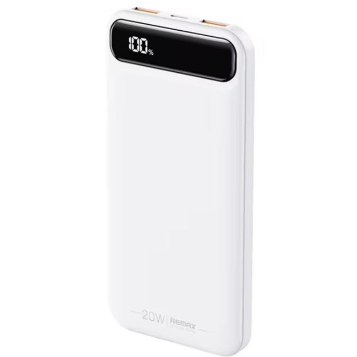 Baterie Remax RPP-520, 10.000mAh, Incarcare multipla, PD + QC 20W, Afisaj LED, Alb