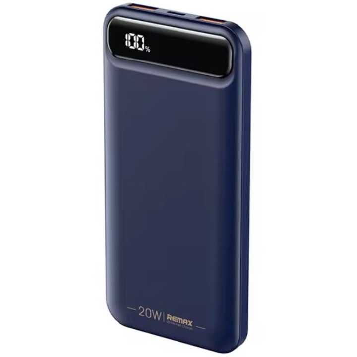 Baterie Remax RPP-520, 10.000mAh, Incarcare multipla, PD + QC 20W, Afisaj LED, Albastru