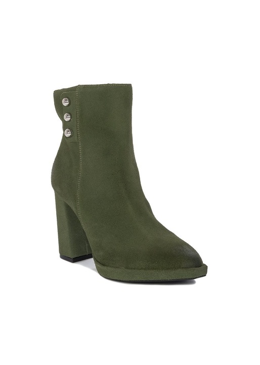 Botine dama, Maciejka, 777833, Piele naturala, Verde