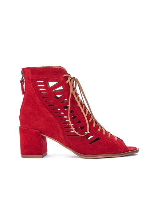 Botine dama, Maciejka, 4500683, Piele naturala, 38 EU, Rosu