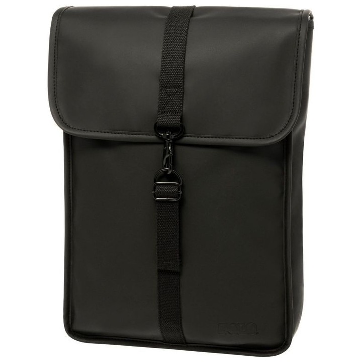 Rucsac Polo Pure, rezistent la apa, organizare interna, negru, 41x28x8cm