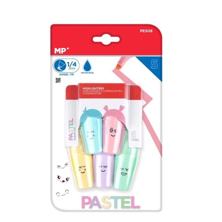 Set 5 mini marker, MP, 2/5mm hegy, Többszínű