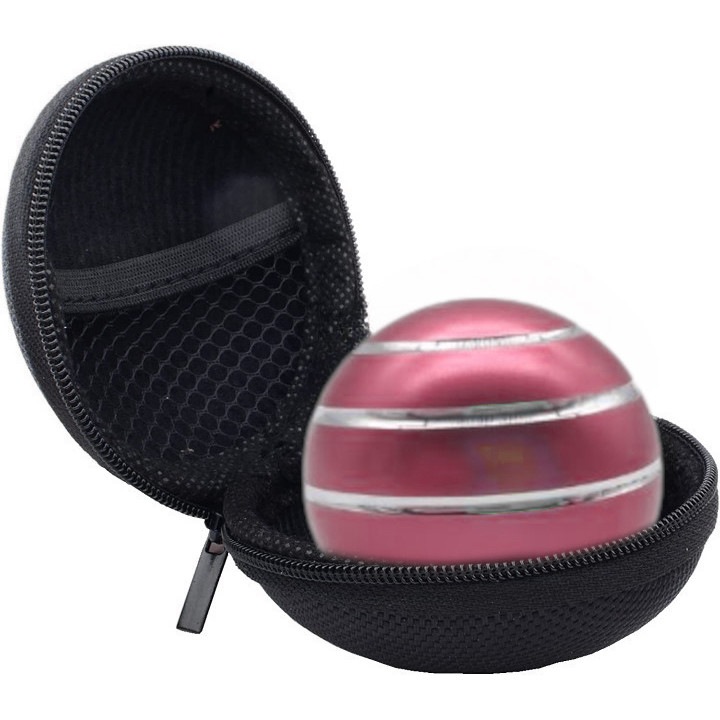 Prémium giroszkóp asztali játék, fonó, antistressz, szorongás, ADHD, gömb alakú, tároló tasakkal, 54 mm, Alumínium, Rózsa