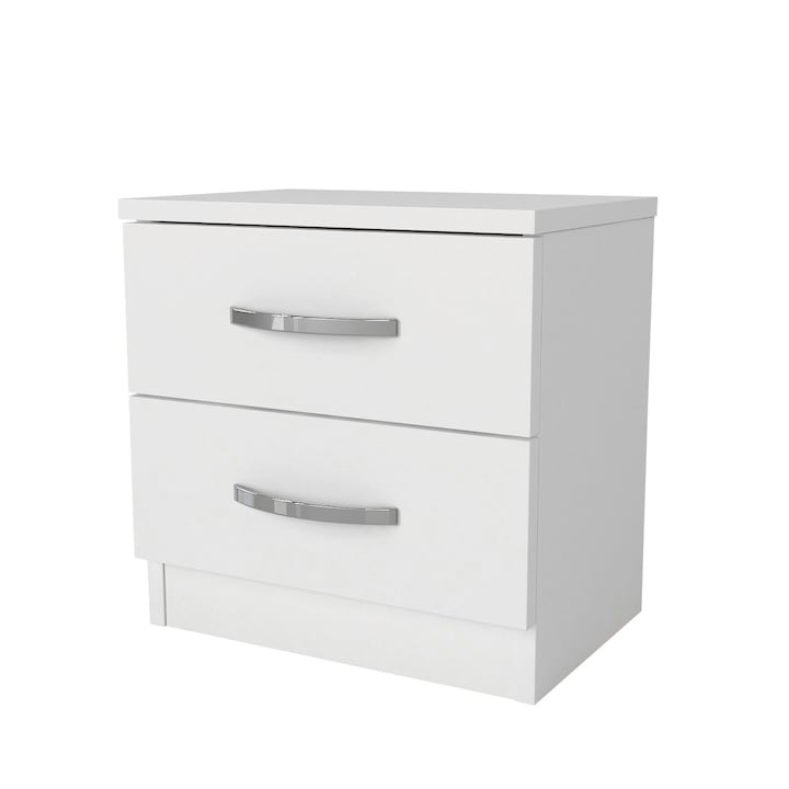 Нощно шкафче, Sleek Elegance, UniqueUtil, 40 x 28,2 x 40 cm, бяло