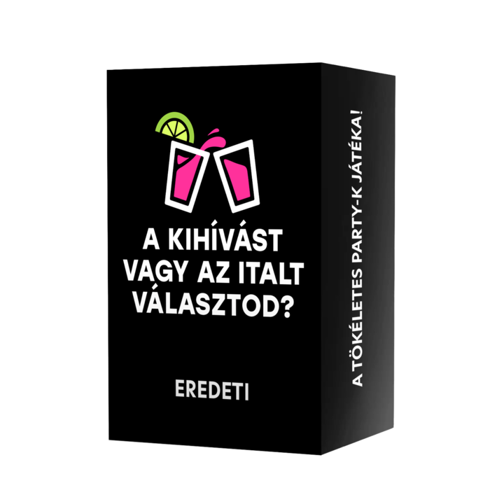 A kihívást vagy az italt választod? - Eredeti, magyar nyelv, party ivós játék, 100 kártya