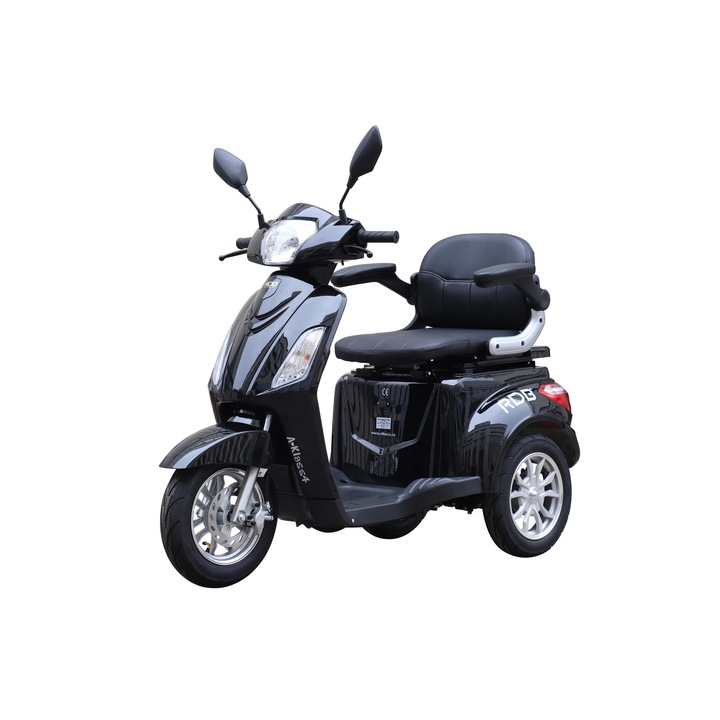 Tricicleta electrica RDB A-klass4, fara permis 25km/h, 800W, Baterie 60V 20Ah, Negru+CIV