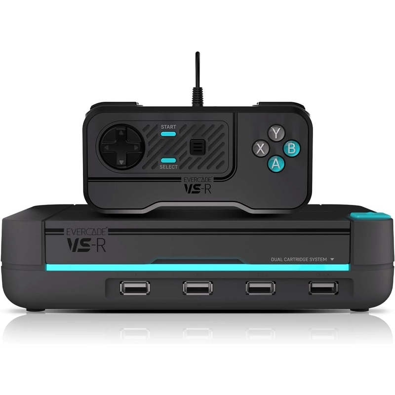 Consola de jocuri, Evercade VS-R, Retro Gaming, Full HD 1080p, Wi-Fi, Multiplayer, Gri
